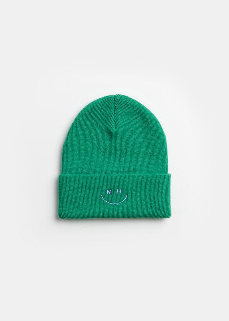 Toddler Mad Hatter Smiley Cuff Beanie - Kelly Green/Sky