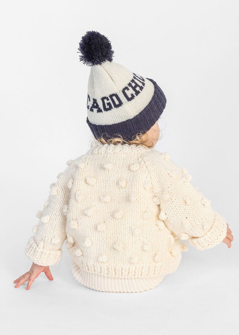 Toddler Mad Hatter Two-Tone Chicago Pom Beanie - Navy