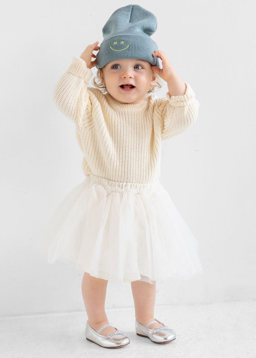 Toddler Mad Hatter Smiley Cuff Beanie - Tourmaline/Lime