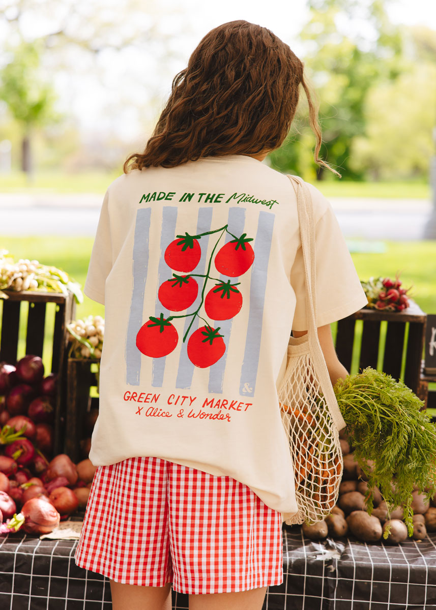 Green City Market Tomato Oversized Tee – Alice & Wonder