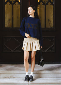 Chicago Crop Sweater - Navy