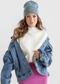 Adult Mad Hatter Smiley Cuff Beanie - Tourmaline