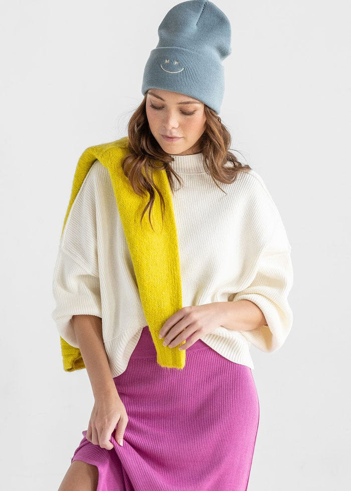 Adult Mad Hatter Smiley Cuff Beanie - Tourmaline