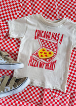 Chicago Has a Pizza My Heart Toddler Tee - Natural