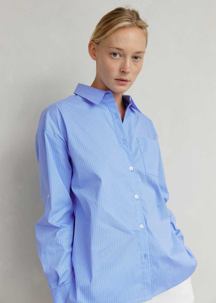 The Annalise Top - Blue White