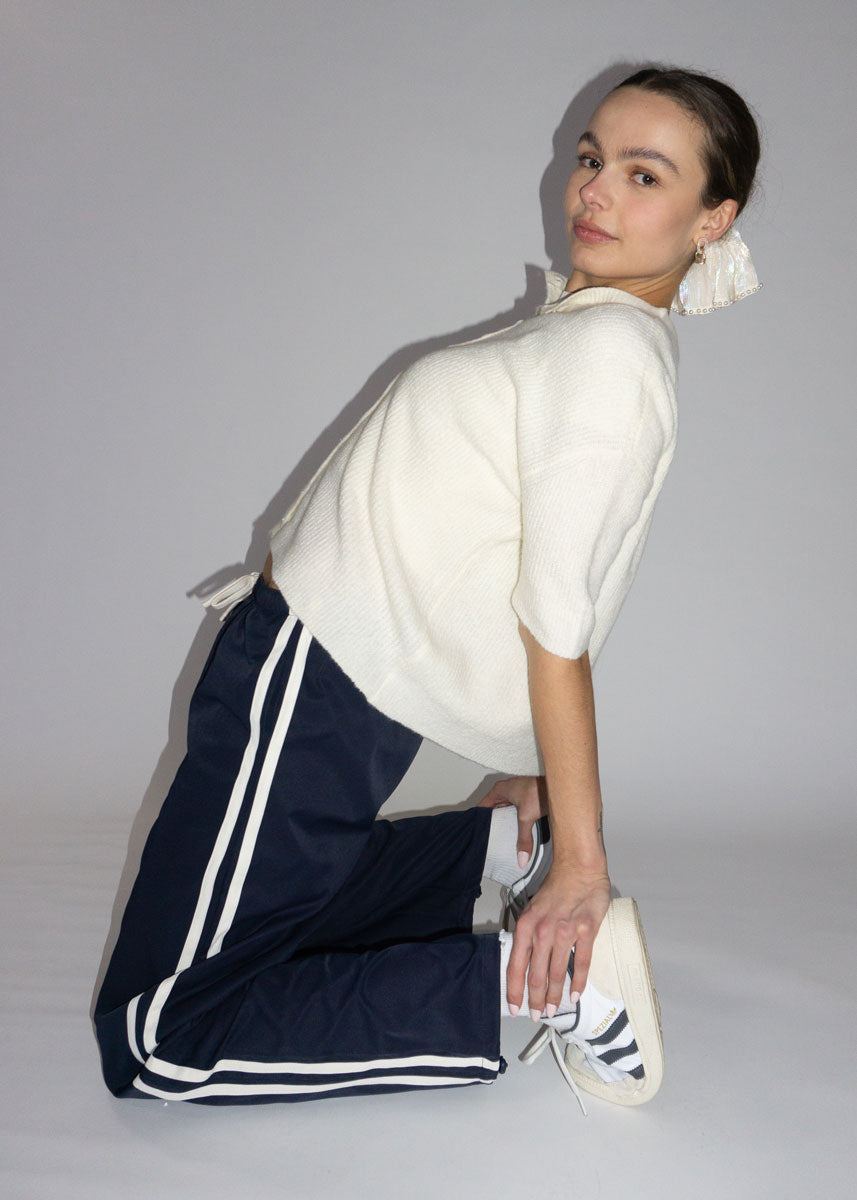 Acadia Striped Drawstring Pants - Navy & White