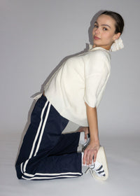 Acadia Striped Drawstring Pants - Navy & White