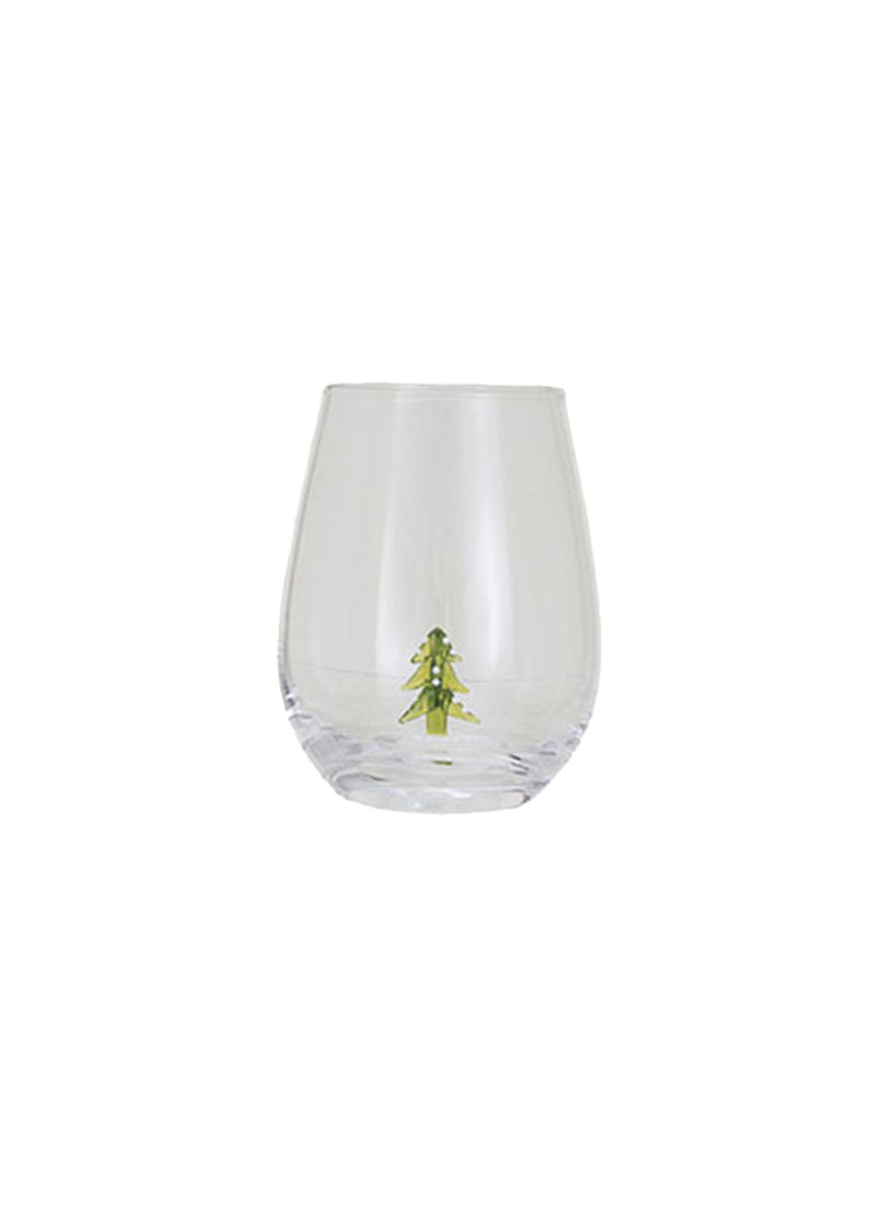 Stemless Holiday Figurine Wine Glasses