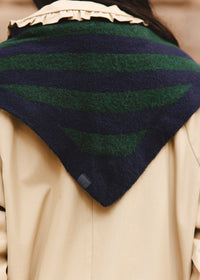 MAD HTR Triangle Scarf - Navy & Green