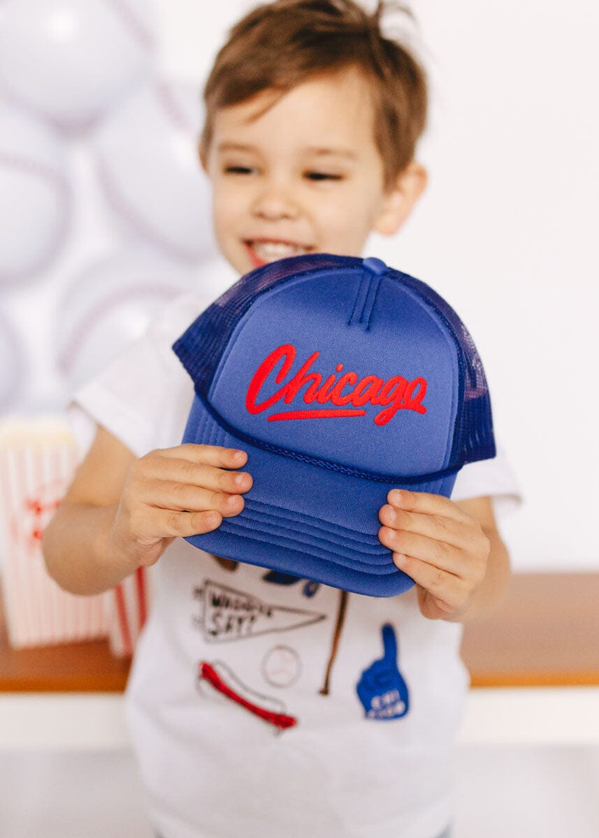 Toddler Chicago Script Trucker Hat - Royal