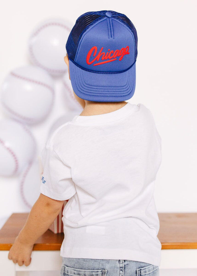 Toddler Chicago Script Trucker Hat - Royal