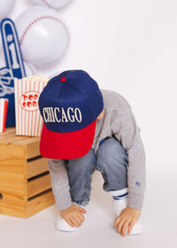 Youth Chicago Puff Baseball Cap - Blue & Red