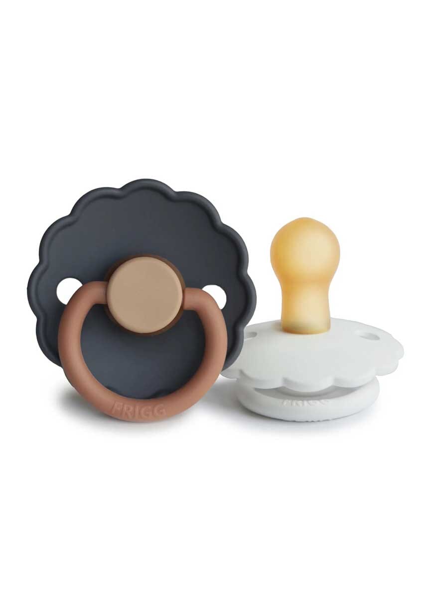 FRIGG Daisy Natural Rubber Pacifier 2-Pack - Aurora/Bright White