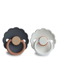 FRIGG Daisy Natural Rubber Pacifier 2-Pack - Aurora/Bright White