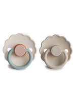 FRIGG Daisy Natural Rubber Pacifier 2-Pack - Cotton Candy/Sandstone