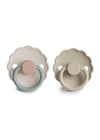 FRIGG Daisy Silicone Pacifier 2-Pack - Cotton Candy/Sandstone