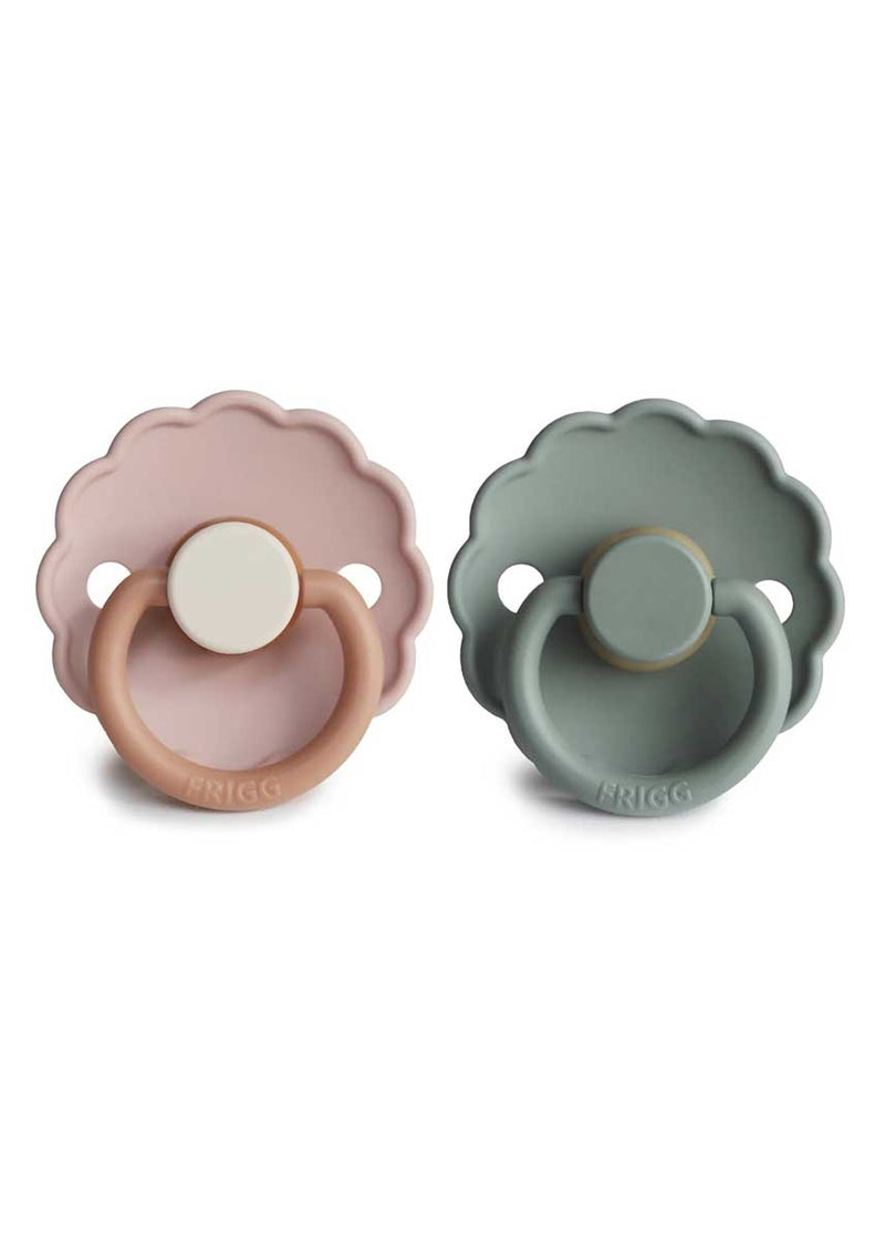 FRIGG Daisy Natural Rubber Pacifier 2-Pack - Biscuit/Lily Pad