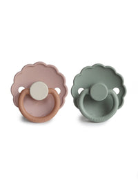 FRIGG Daisy Silicone Pacifier 2-Pack - Biscuit/Lily Pad
