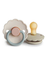 FRIGG Daisy Natural Rubber Pacifier 2-Pack - Cotton Candy/Sandstone