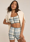 Shine Plaid Bra - Sandstone