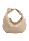 Brigitte Large Studded Shoulder Bag - Bone