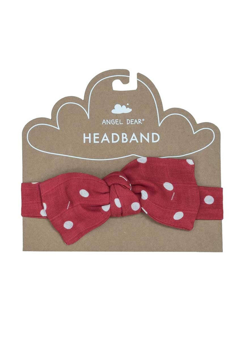 Muslin Headband - Red Polkadot