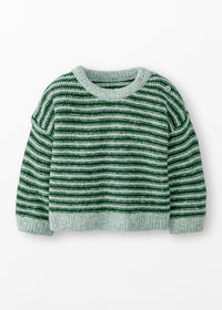 Baby Striped Pullover Sweater - Green Melange
