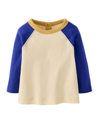 Baby Long Sleeve Baseball Tee - Blue Colorblock