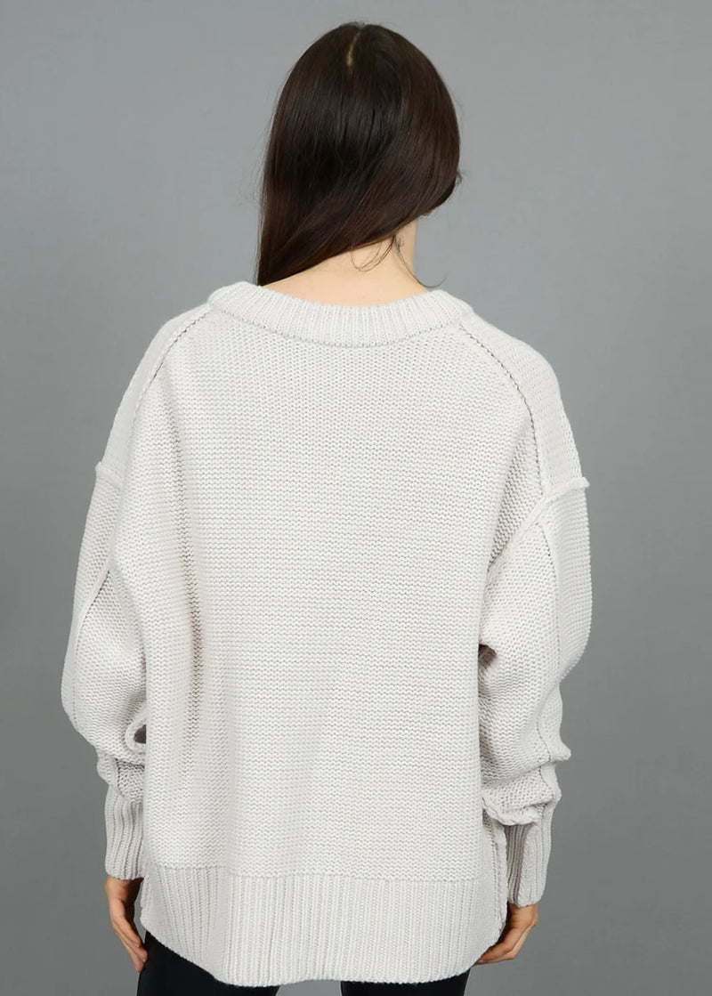 Zvona V-Neck Pullover - Pearl Essence