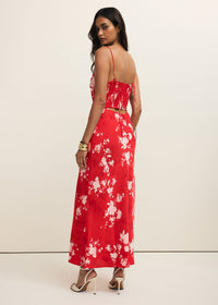 Alyse Darya Floral Maxi Dress - Kiss Me Red