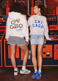 Chicago Varsity Sweatshirt - Ivory & Blue