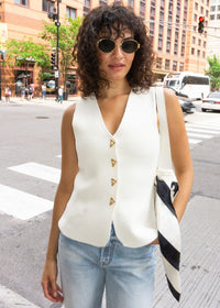 Jayce Sweater Vest - Cream
