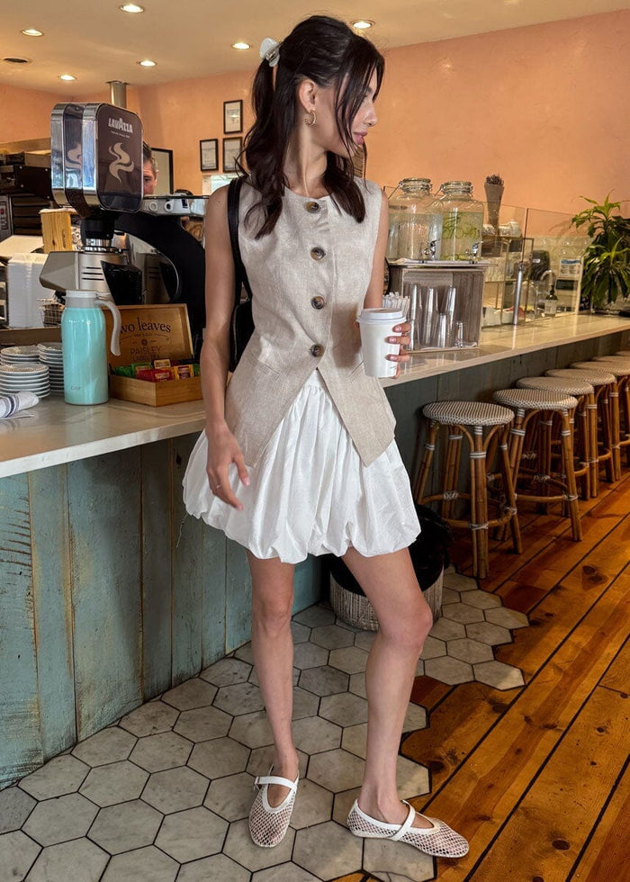 Alabama Bubble Mini Skirt - Off-White