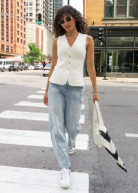 Jayce Sweater Vest - Cream