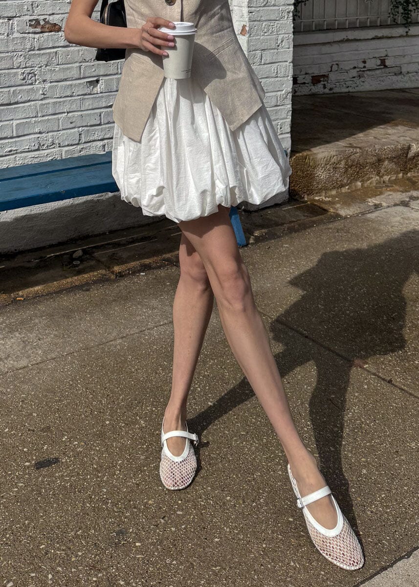 Alabama Bubble Mini Skirt - Off-White