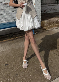 Alabama Bubble Mini Skirt - Off-White