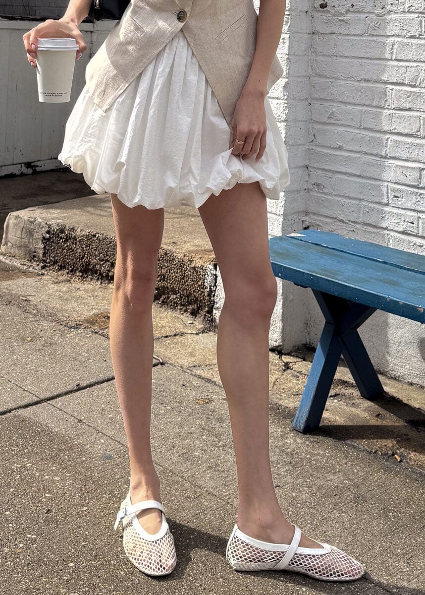 Alabama Bubble Mini Skirt - Off-White
