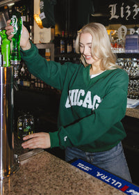 Chicago Boucle V-Neck Sweatshirt - Green
