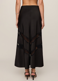 Kori Lace Inset Skirt - Black
