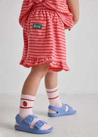 French Terry Striped Oversized Set - Pink & Red