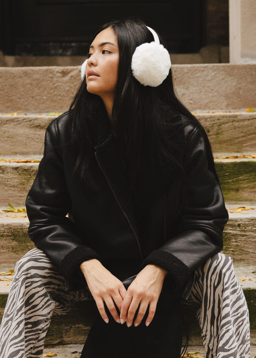 Mad Hatter Faux-Fur Earmuff - Ivory