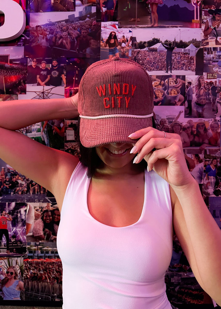 Windy City Wide Whale Cord Hat - Brown