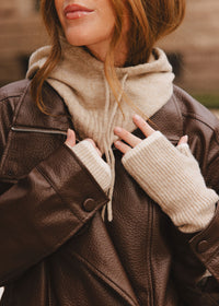 MAD HTR Wrist Warmers - Tan & Antique White