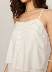 Lillie Embroidered Tank - White