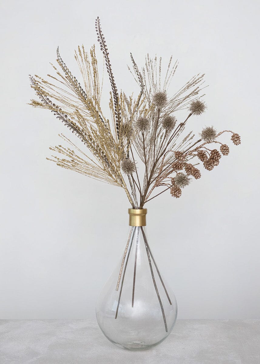 Faux Pine Branch Spray - Champagne