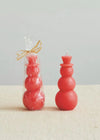 Ho Ho Ho Snowman Taper Candles - Red