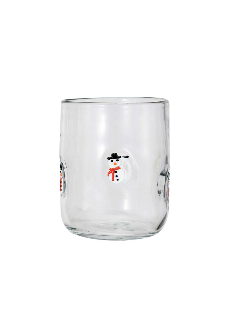 Holiday Icon Drinking Glass - Snowman