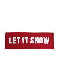 Red Let It Snow Pom Lumbar Pillow