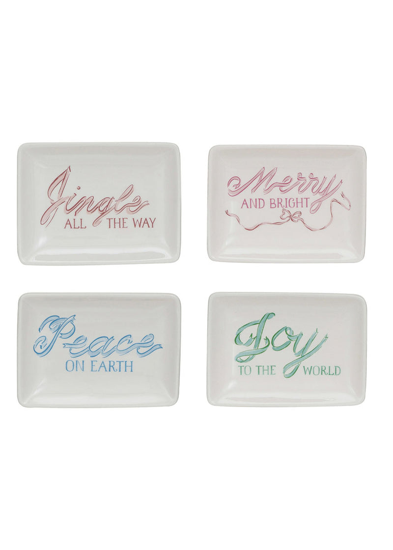 Stoneware Holiday Phrase Dish