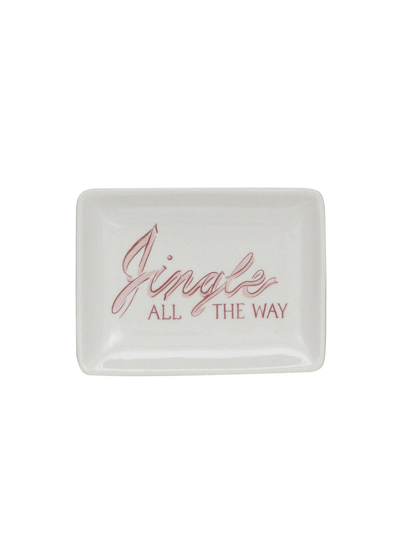 Stoneware Holiday Phrase Dish